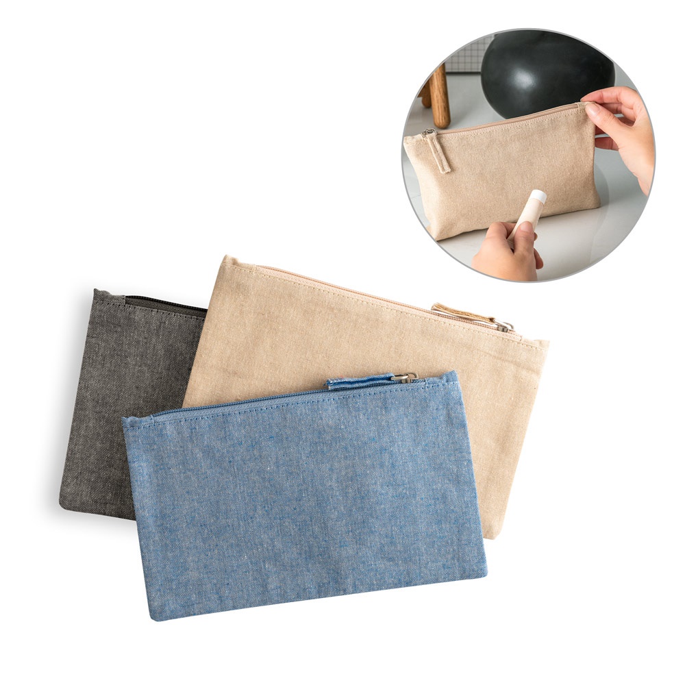 MILLIE. Bolsa de mão multifuncional feita com 70% algodão reciclado e 30% poliéster rPET (140 g/m²).