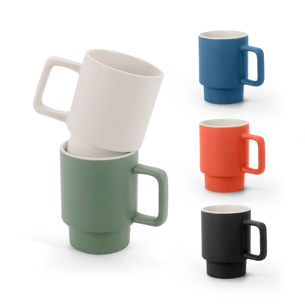 Caneca de cerâmica KUERTEN com acabamento fosco, 330 ml.