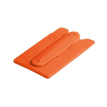 CARVER. Porta-cartões com suporte de silicone para celular. - 128 - Laranja
