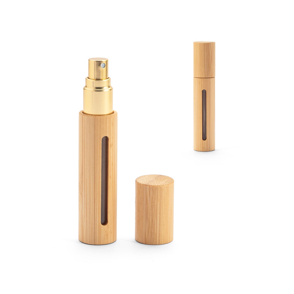 REESE. Atomizador de perfume recarregável com revestimento de bambu natural.