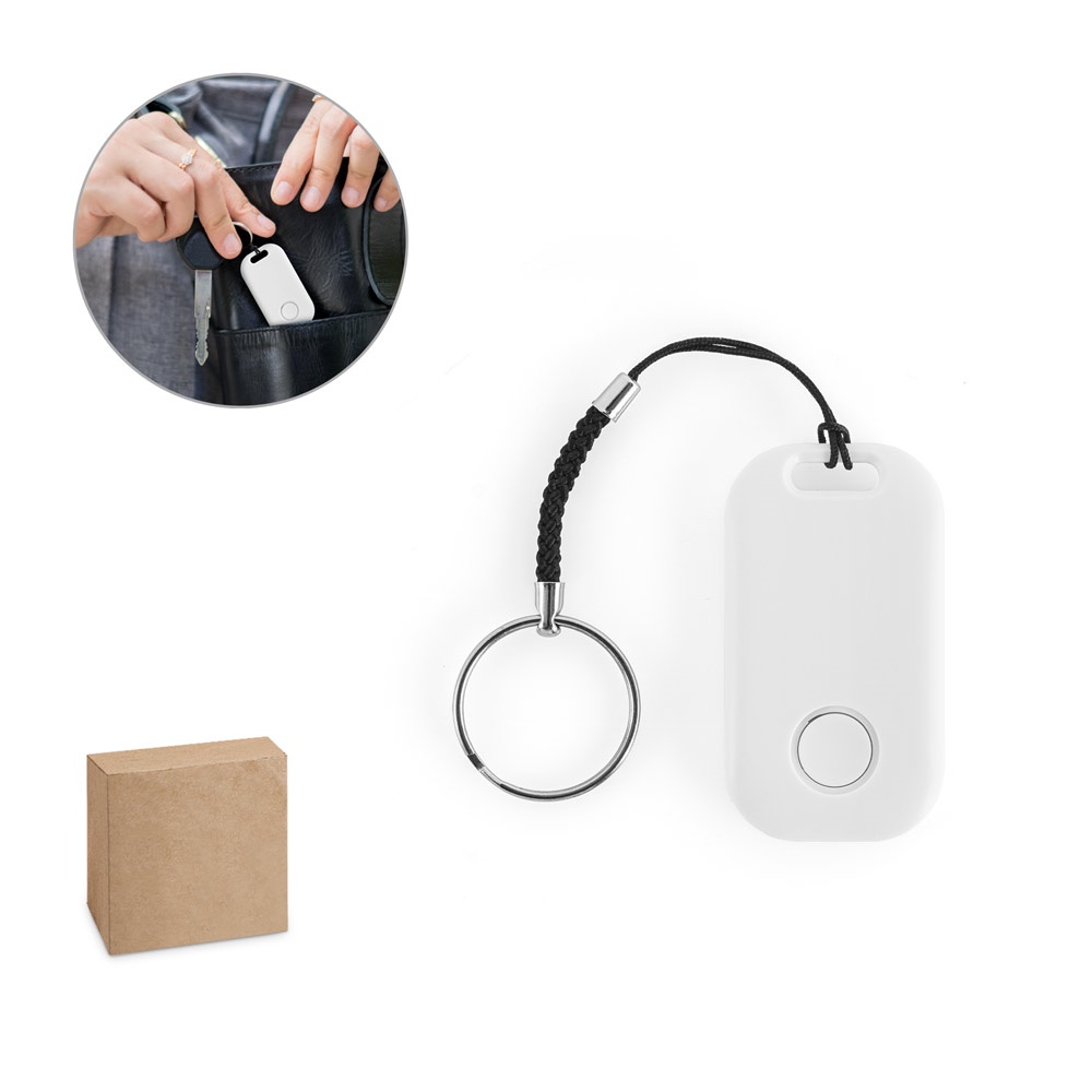 DAMY. Rastreador sem fio com design compacto e leve, feito de ABS reciclado (100% rABS).