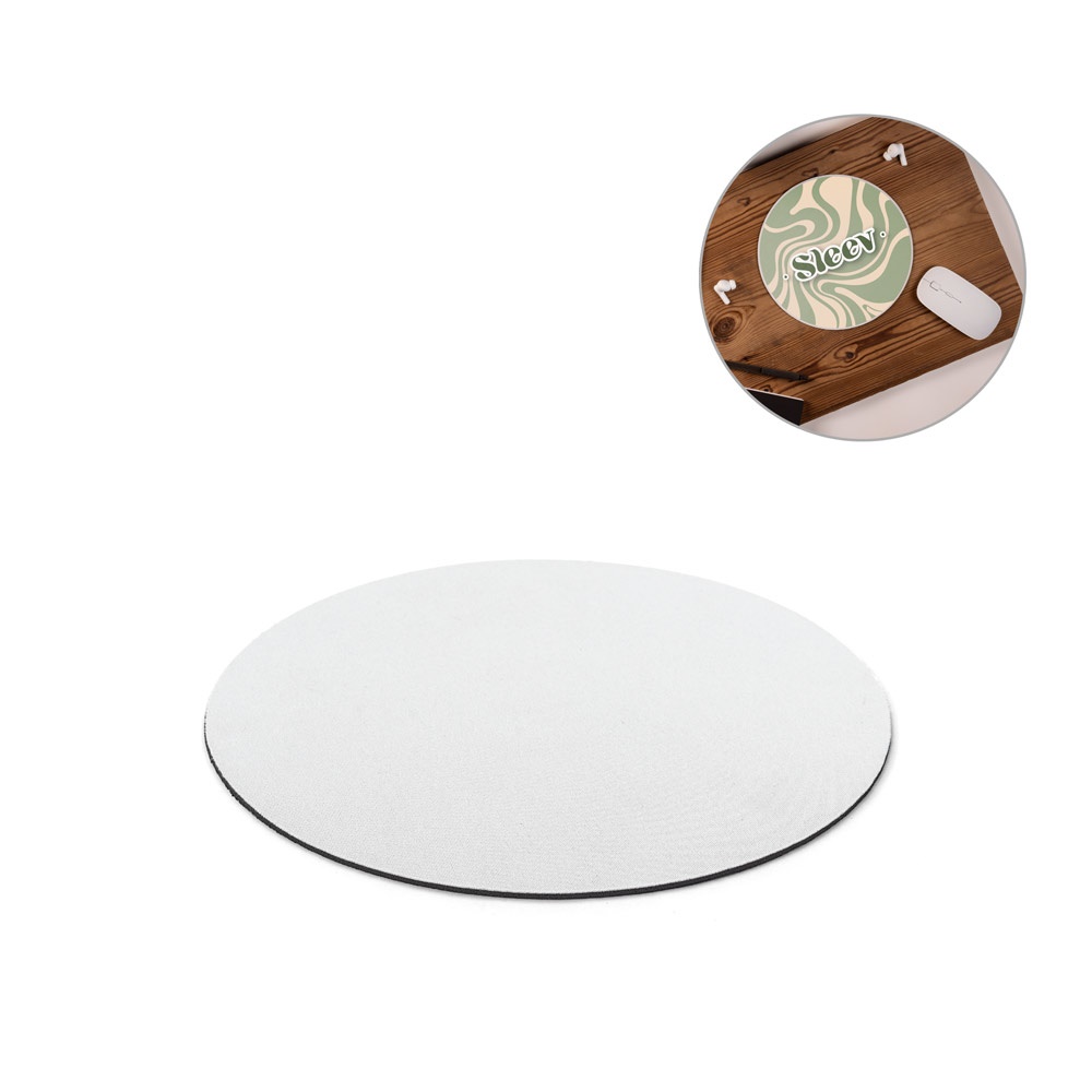 BLAIR ROUND. Mouse pad redondo com base de borracha.