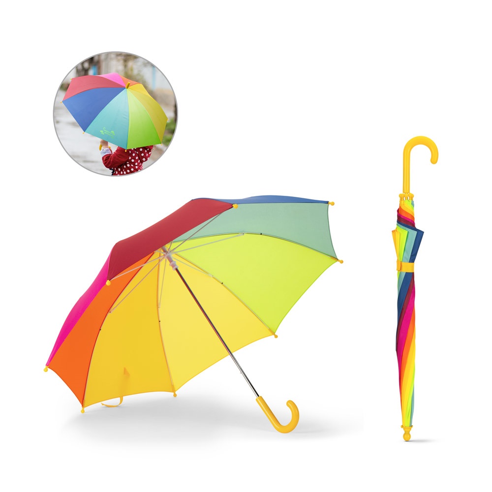 OLIVIA. Guarda-chuva infantil colorido de 48 cm (19") feito de poliéster 190T.