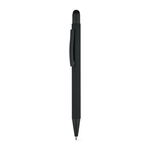CLINT TOUCH. Caneta esferográfica com design moderno, feita de alumínio reciclado (100% rAL) com acabamento emborrachado. - 103 - Preto