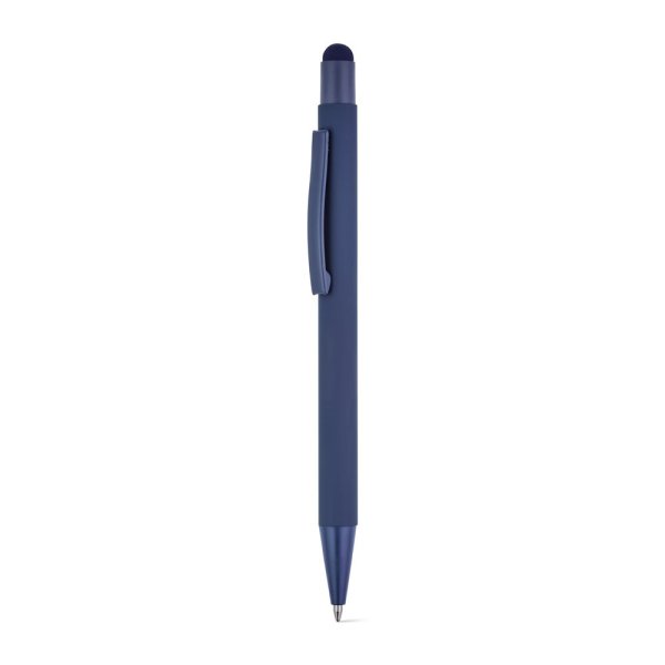 CLINT TOUCH. Caneta esferográfica com design moderno, feita de alumínio reciclado (100% rAL) com acabamento emborrachado. - 104 - Azul
