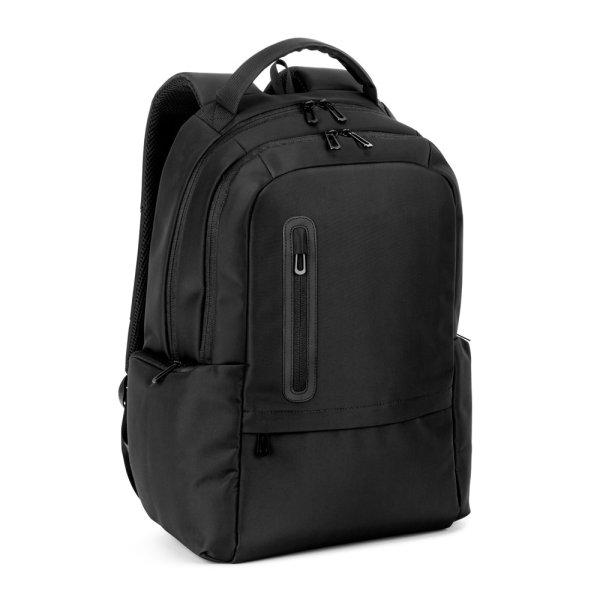 Mochila para laptop BOSTON SOLID (17") em nylon 150D com 2 compartimentos acolchoados. - 103 - Preto