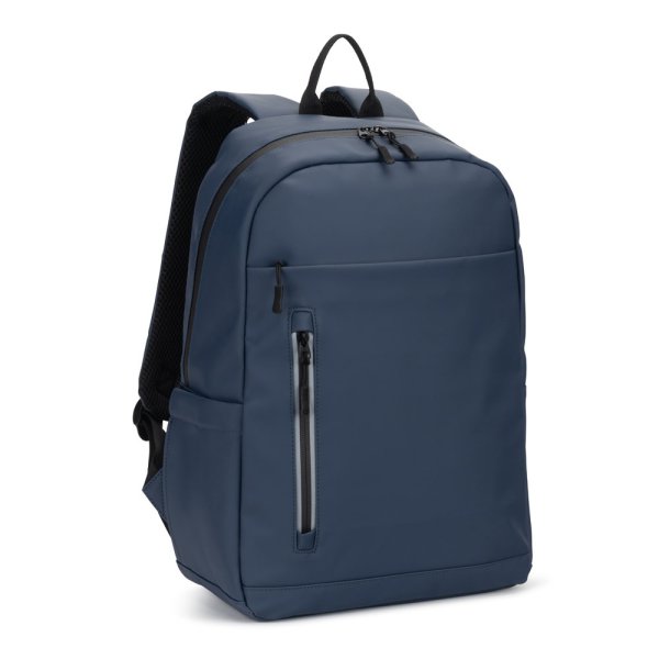 Mochila para laptop NOUMEA (16") em PU com zíperes resistentes à água. - 104 - Azul