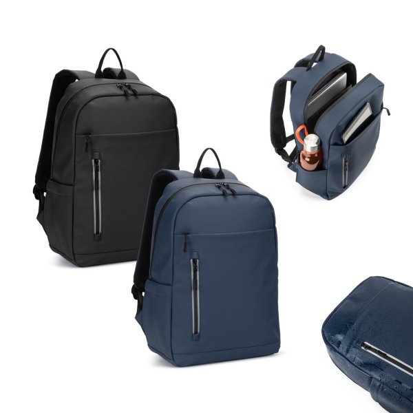 Mochila para laptop NOUMEA (16") em PU com zíperes resistentes à água.