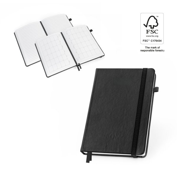 HEANEY. Caderno em PU à base de água com planejador mensal integrado e páginas pautadas.