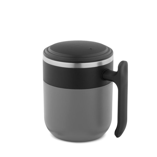 MALDINI. Caneca térmica com interior em aço inoxidável e acabamento fosco, 400 mL - 113 - Cinza