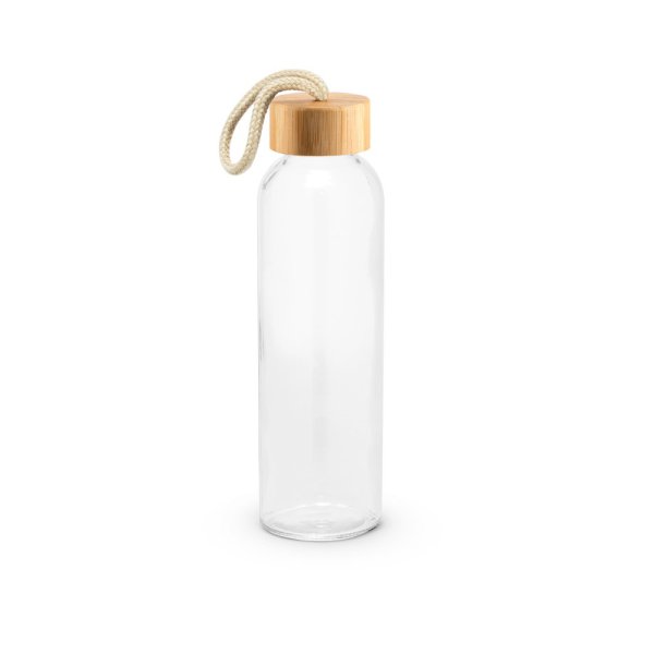 CROSBY. Garrafa de água de vidro com tampa de bambu, 520 ml - 160 - Natural