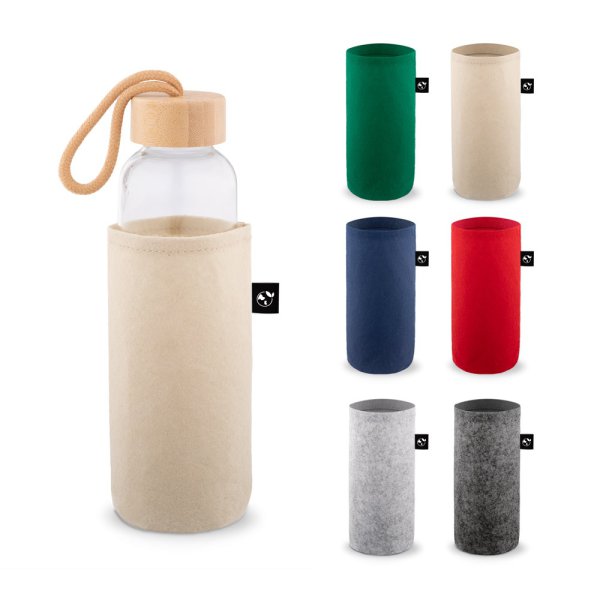 STOREY. Capa de feltro reciclado (100% rPET) ideal para garrafas de água.