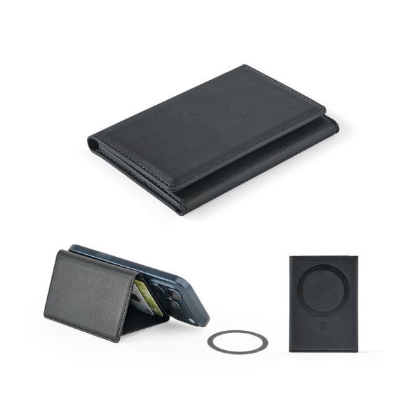HARALD. Carteira magnética em PU com grande capacidade e proteção RFID.