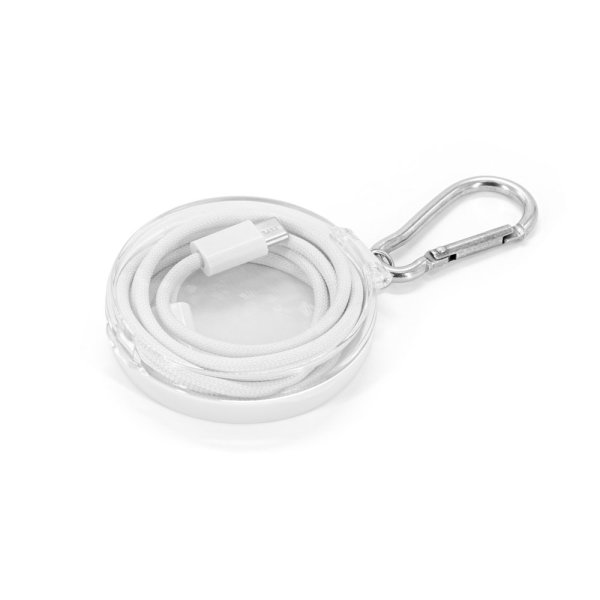 Cabo JEMISON USB-C para USB-C (60 W) com revestimento trançado em poliéster, feito de ABS, aço inoxidável, alumínio e poliéster. - 106 - Branco