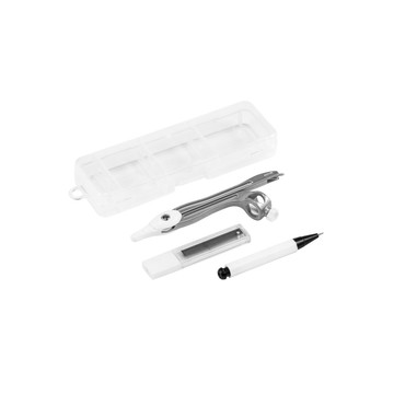 GEOM. Conjunto de geometria escolar em estojo PP - 106 - Branco