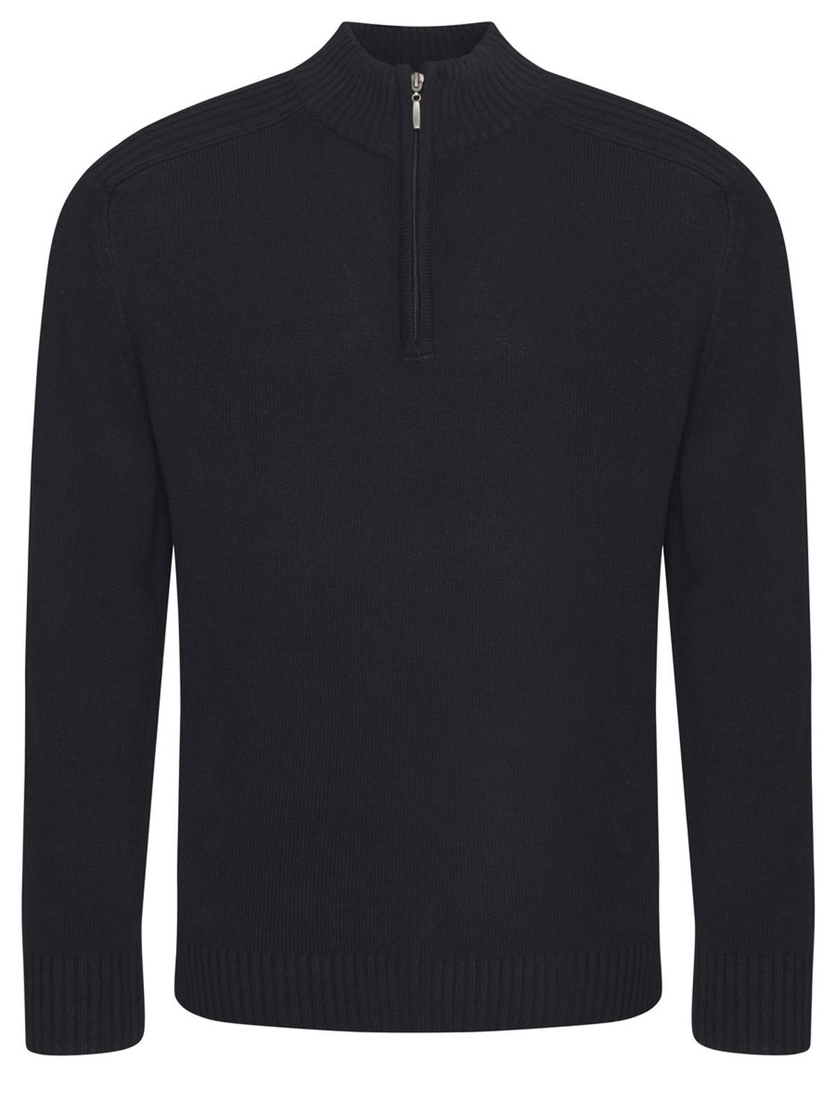 Suéter sustentável Wakhan com zíper de 1/4 - BLK - Preto