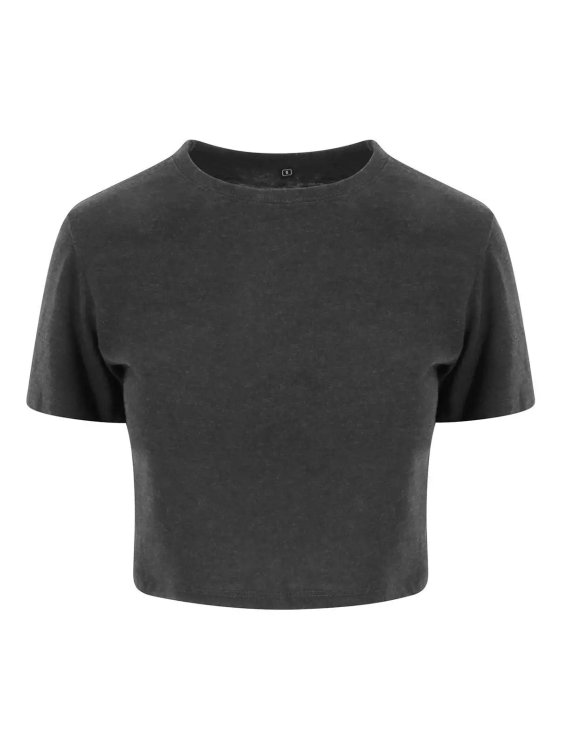 T-shirt crop triblend para mulher - HBK - Preto mesclado
