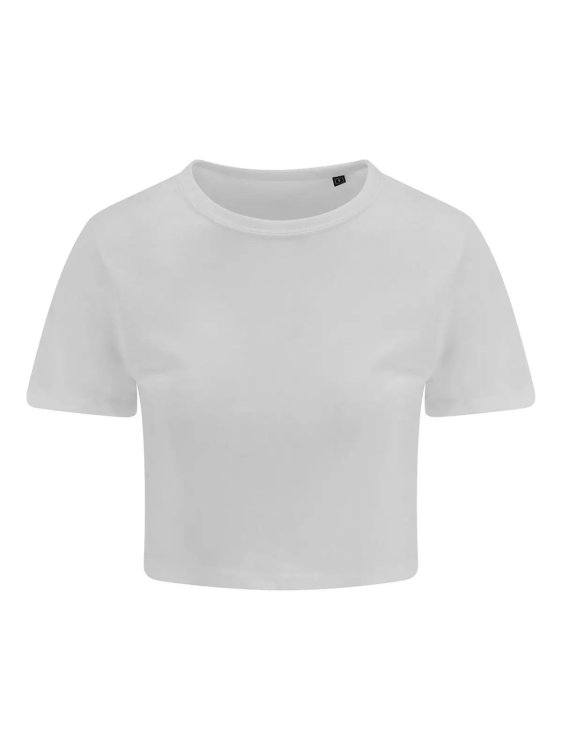 T-shirt crop triblend para mulher - WHT - Branco