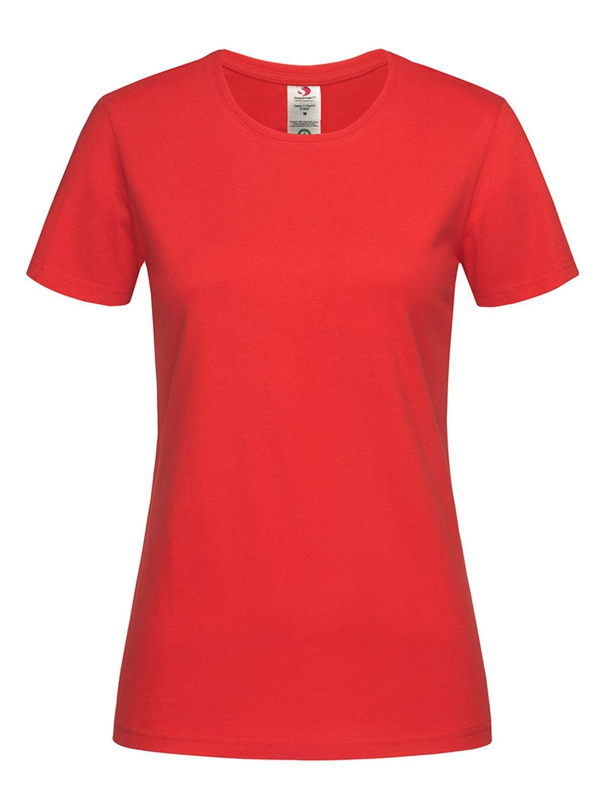Camiseta Clássica Orgânica Ajustada - SRE - Vermelho escarlate