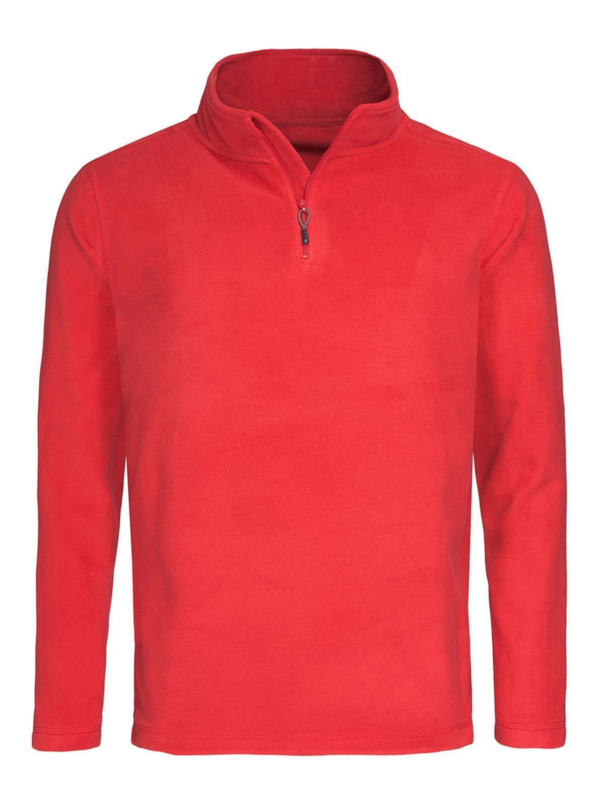 Casaco clássico de lã polar com meio zíper - SRE - Vermelho escarlate