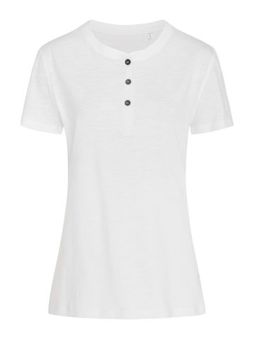 Camiseta Sharon Henley com textura irregular - WHI - Branco