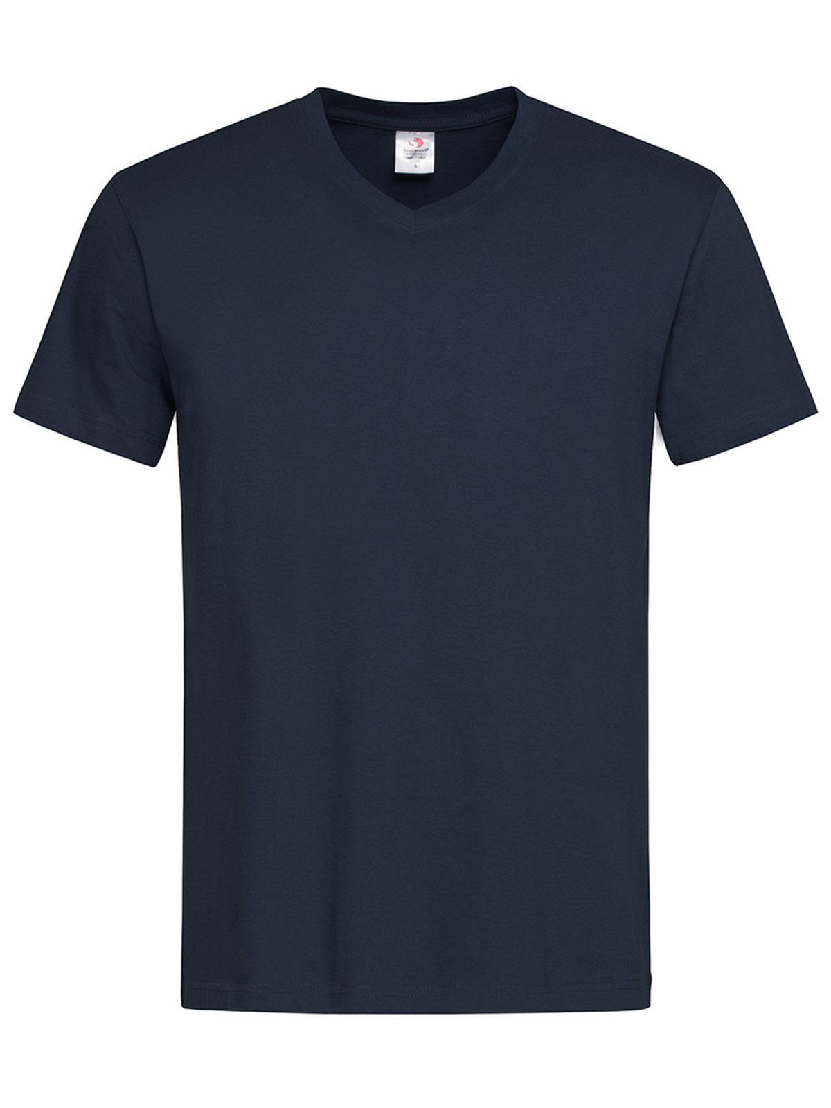 Camiseta clássica com decote em V - BLM - Azul meia-noite