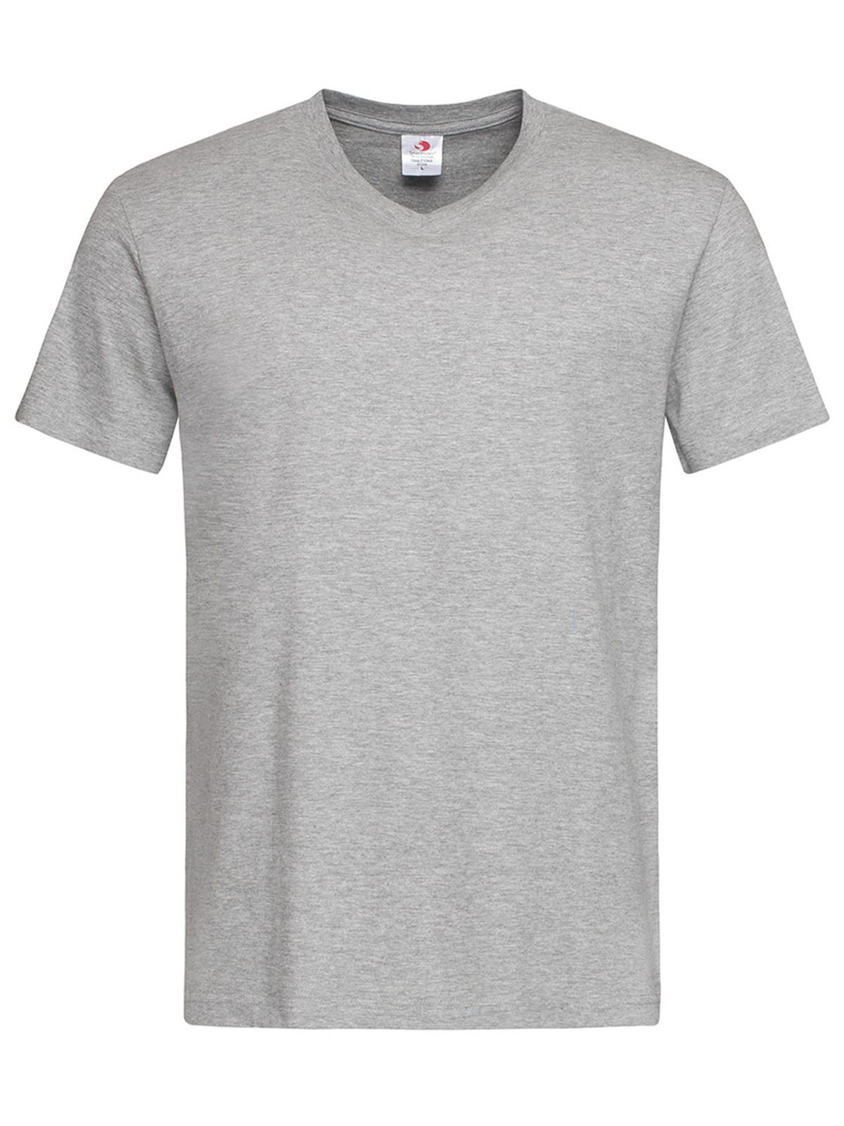 Camiseta clássica com decote em V - GYH - Urze cinzenta