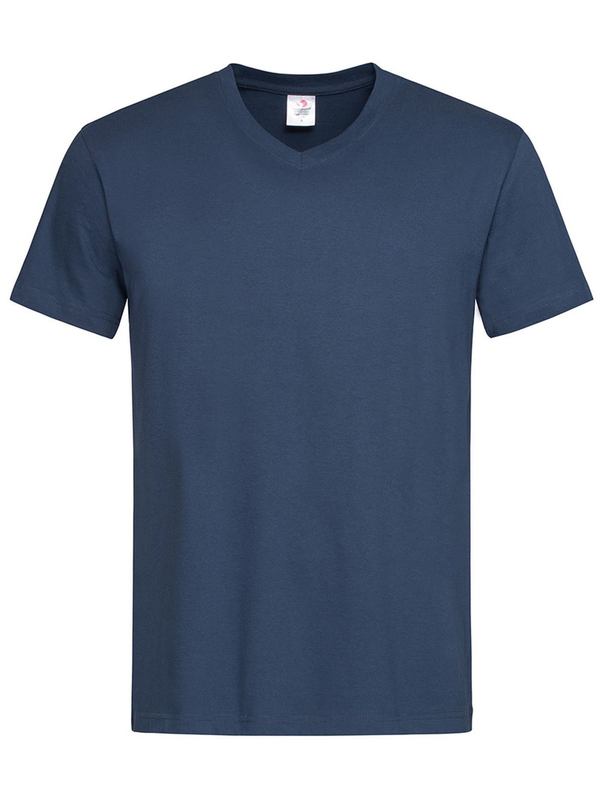 Camiseta clássica com decote em V - NAV - Azul-marinho