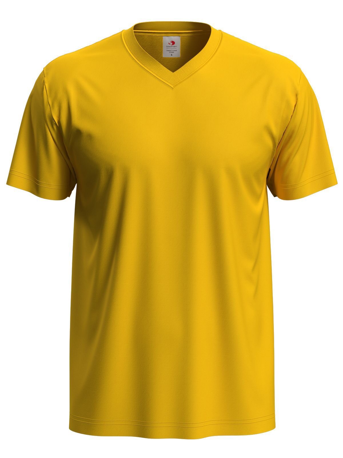 Camiseta clássica com decote em V - SUN - Amarelo girassol