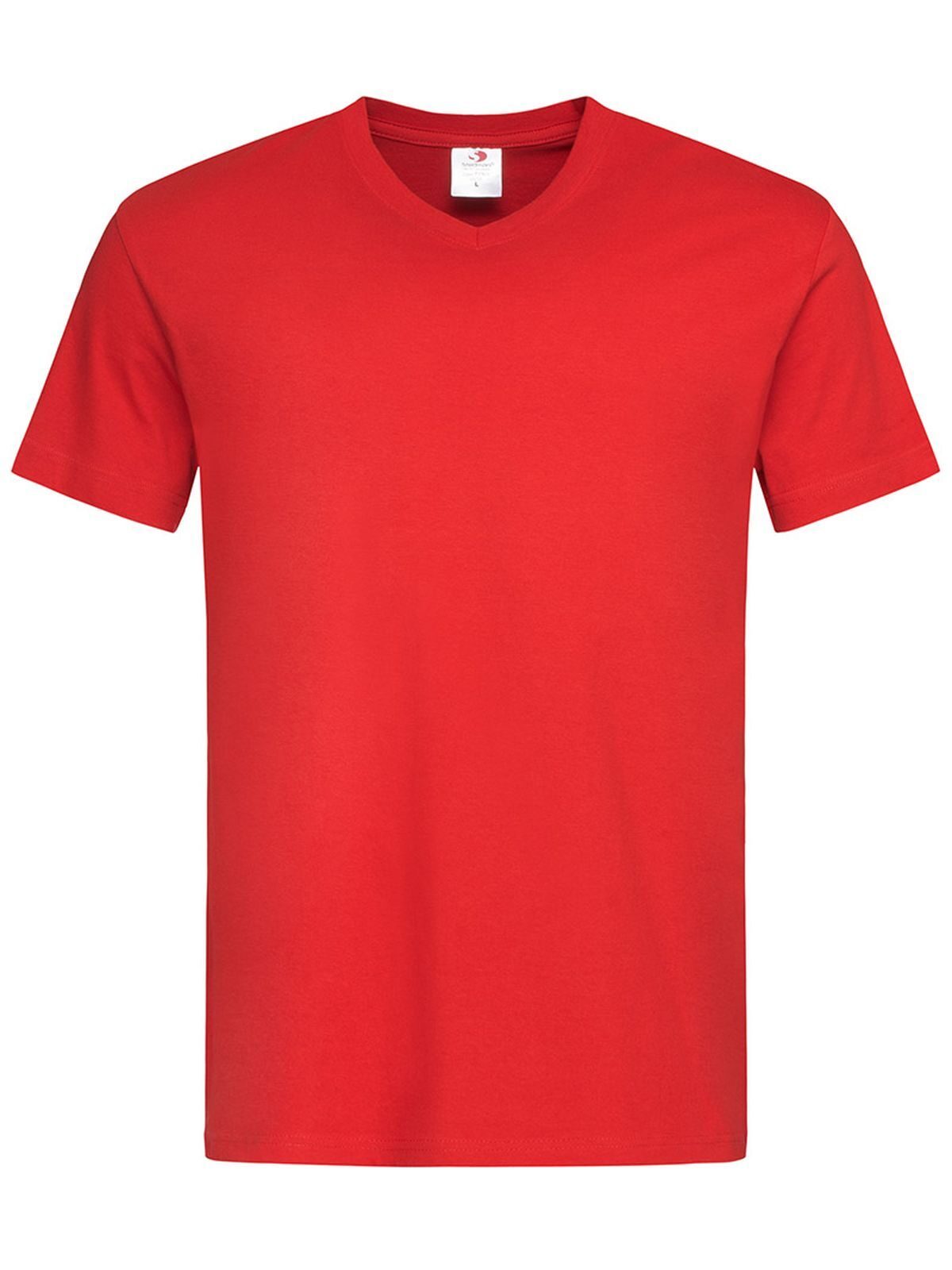Camiseta clássica com decote em V - SRE - Vermelho escarlate