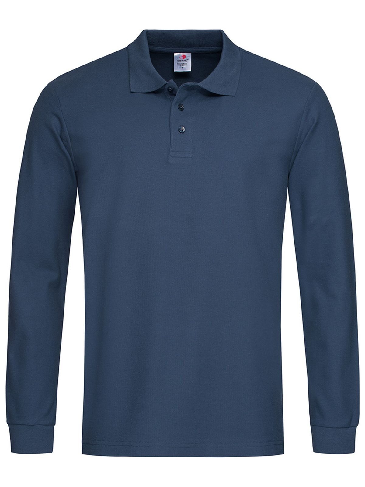 Polo clássica de manga comprida - NAV - Azul-marinho