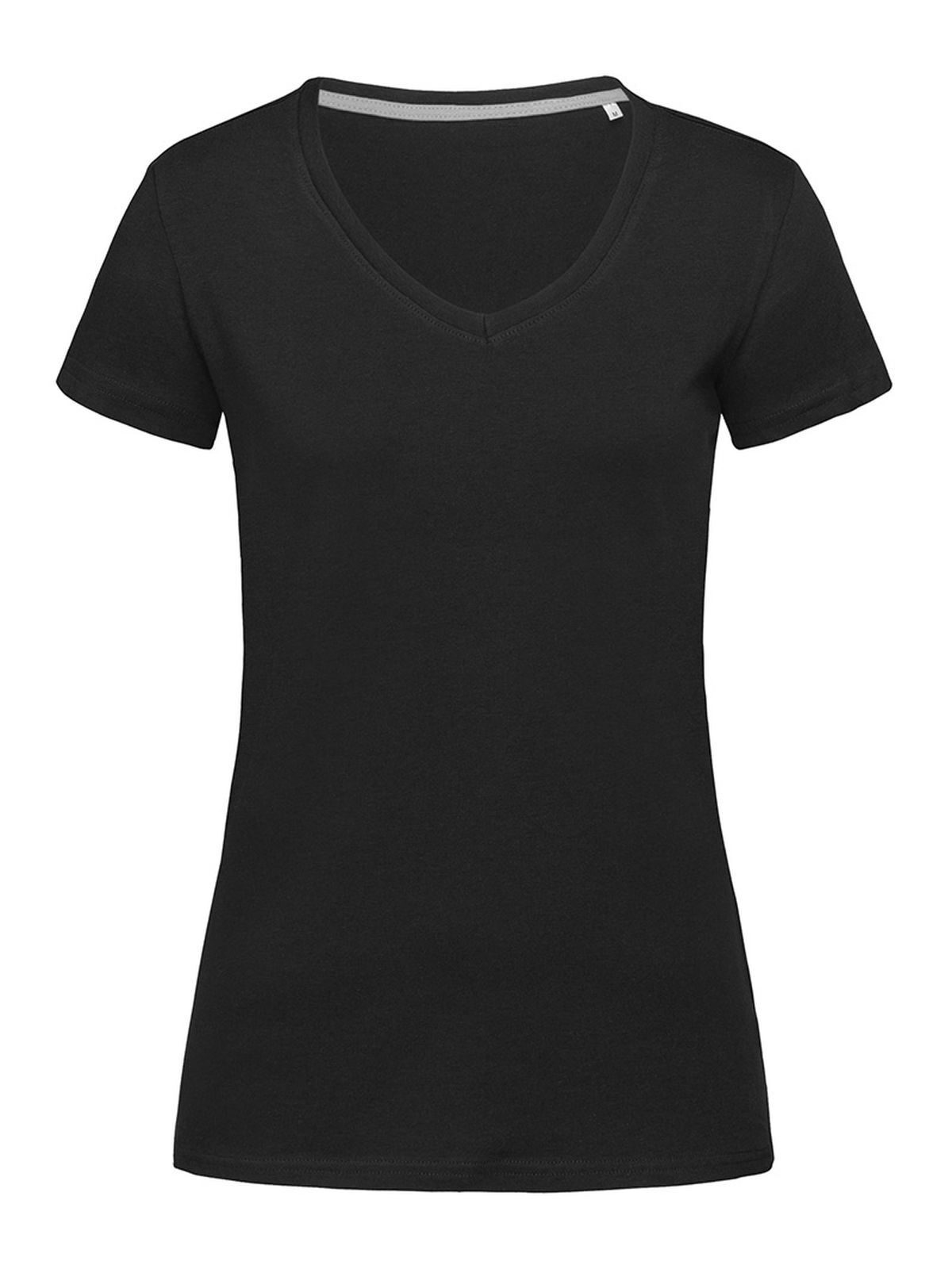 Stretch-T Blusa Feminina com Decote em V - BLO - Opala negra
