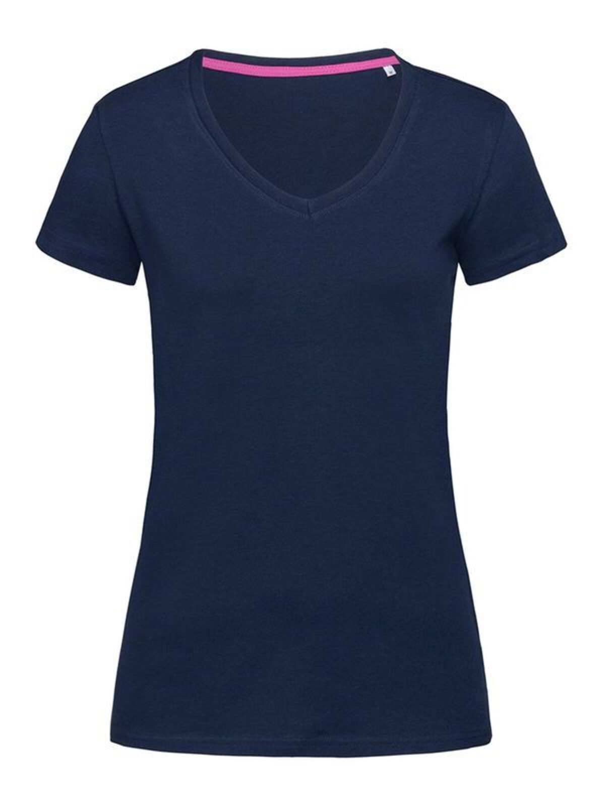Stretch-T Blusa Feminina com Decote em V - BLM - Azul meia-noite