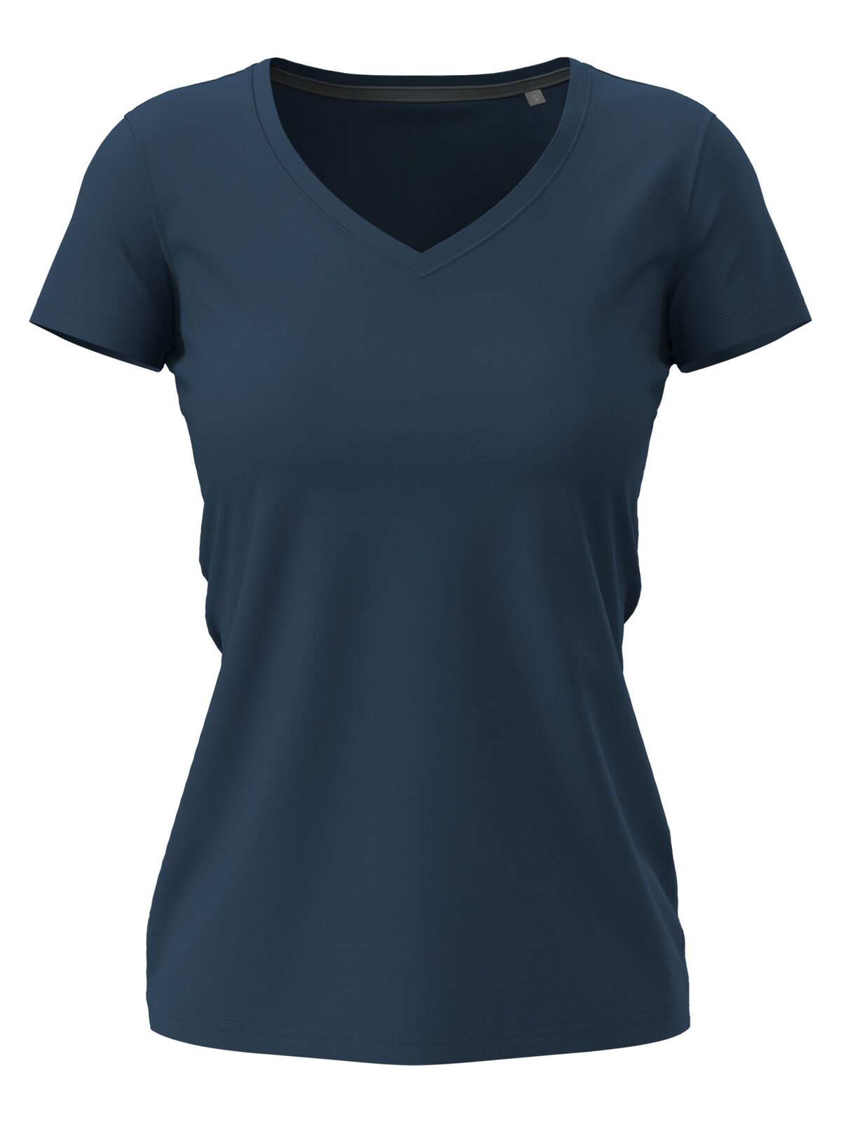 Stretch-T Blusa Feminina com Decote em V - NAV - Azul-marinho