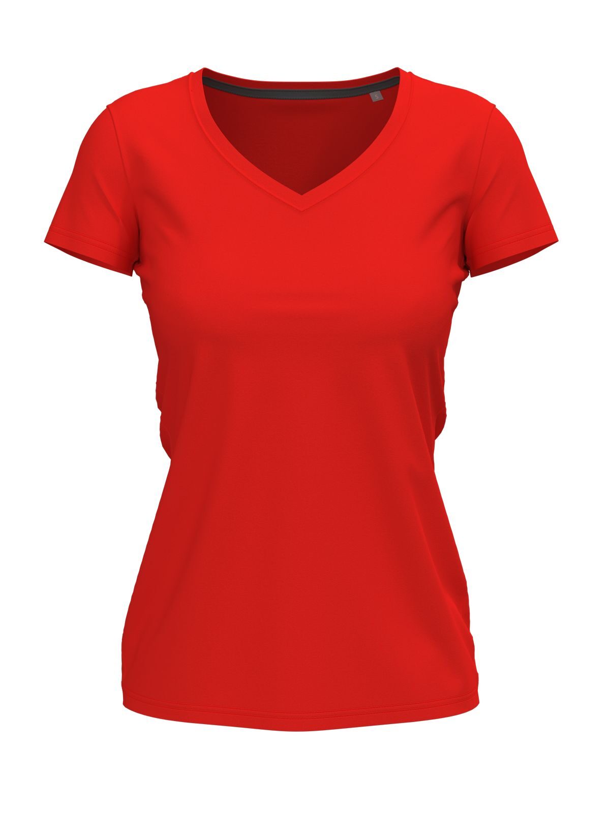 Stretch-T Blusa Feminina com Decote em V - SRE - Vermelho escarlate