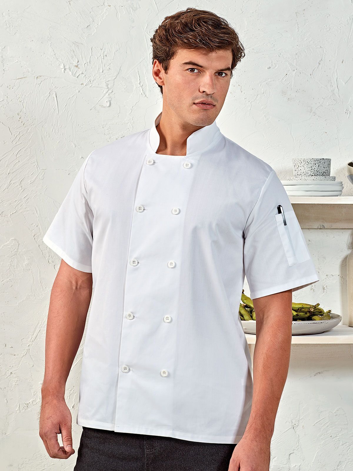 Jaqueta de Chef de Manga Curta