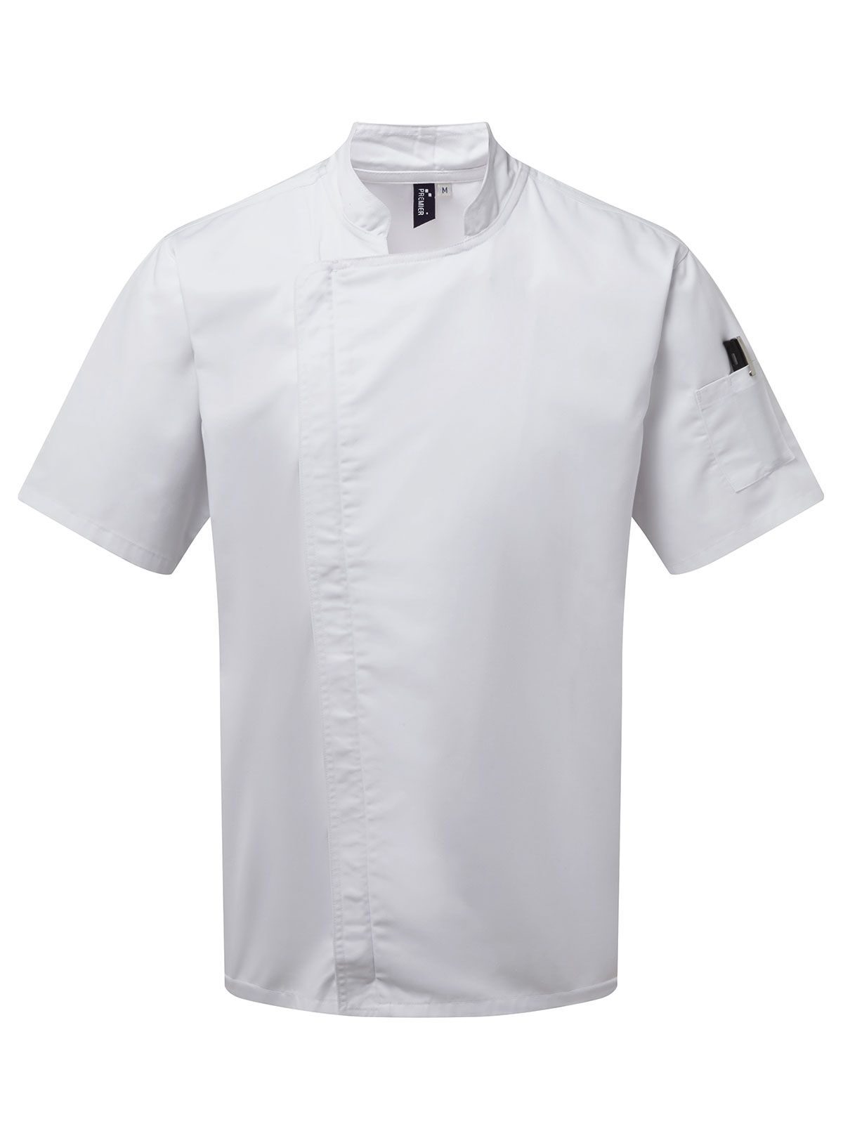 Jaqueta de manga curta com zíper para chef - WHIT - Branco
