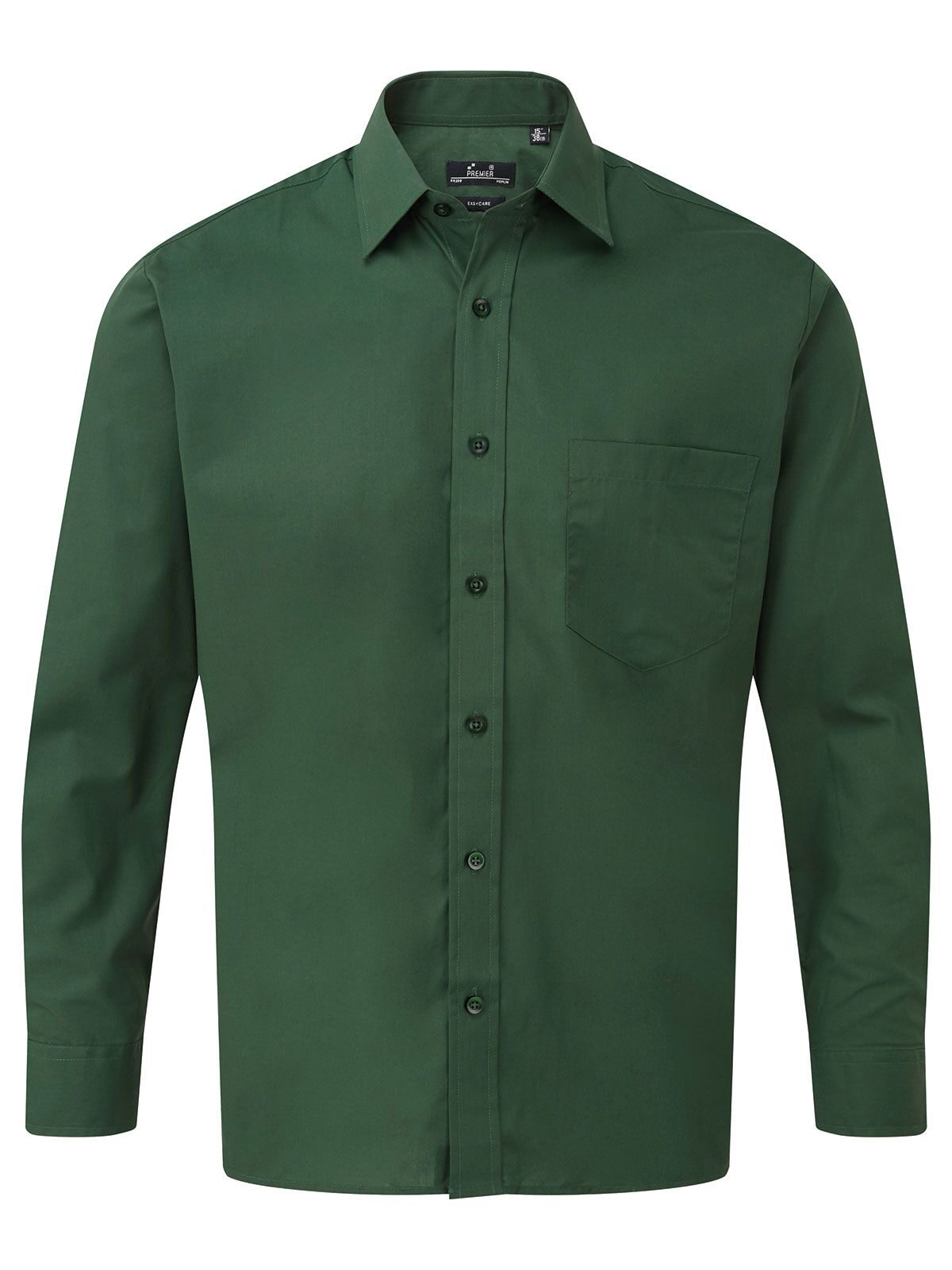 Camisa masculina de manga comprida em popeline - BOTT - Garrafa