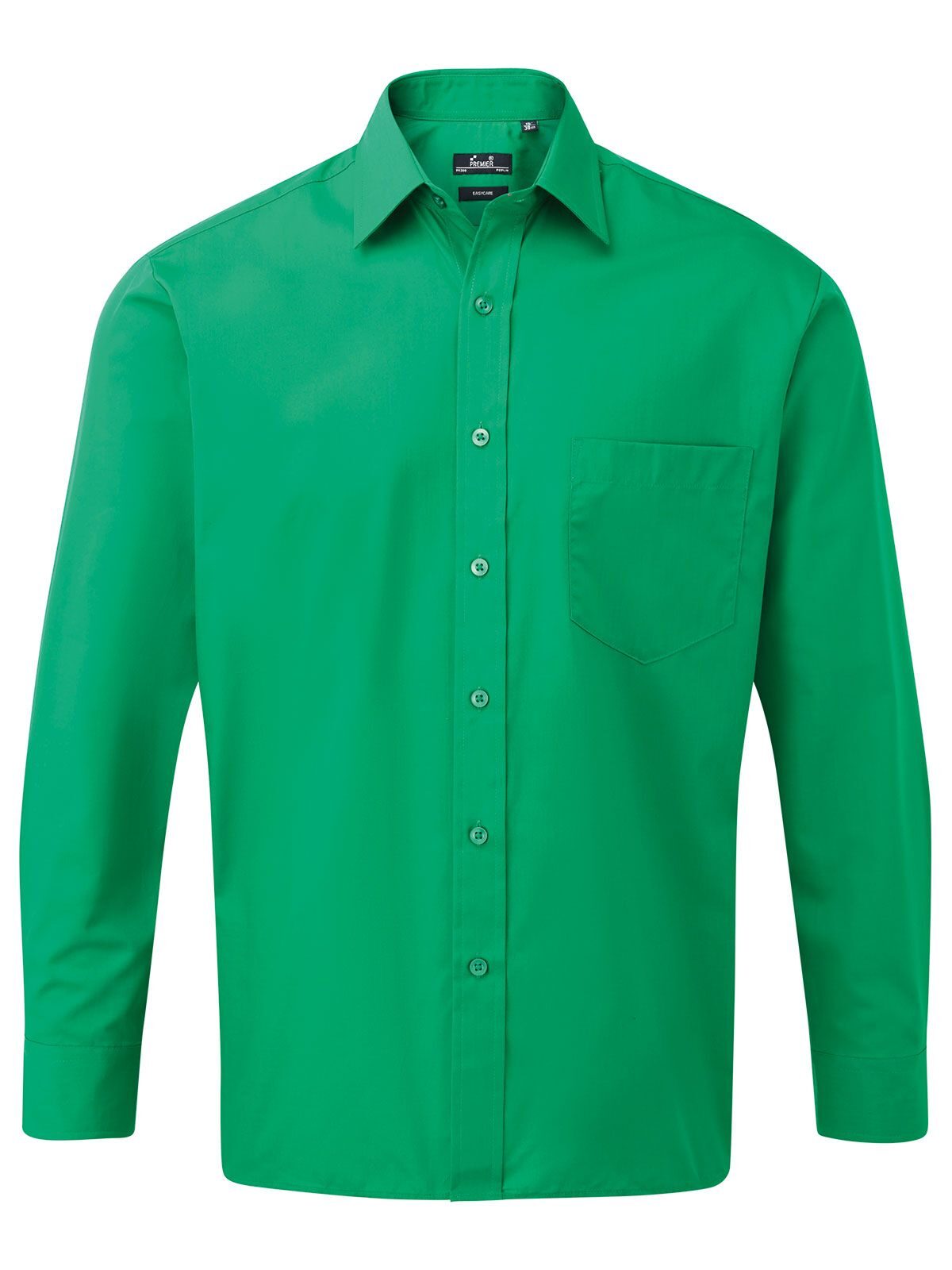 Camisa masculina de manga comprida em popeline - EMER - Esmeralda