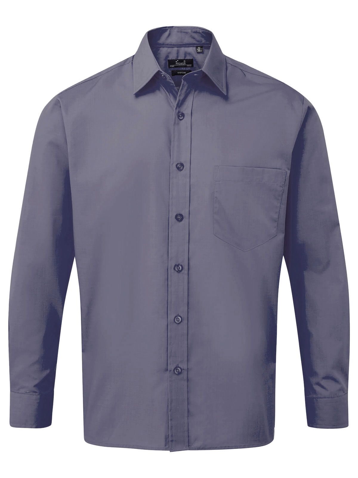 Camisa masculina de manga comprida em popeline - STEE - Aço