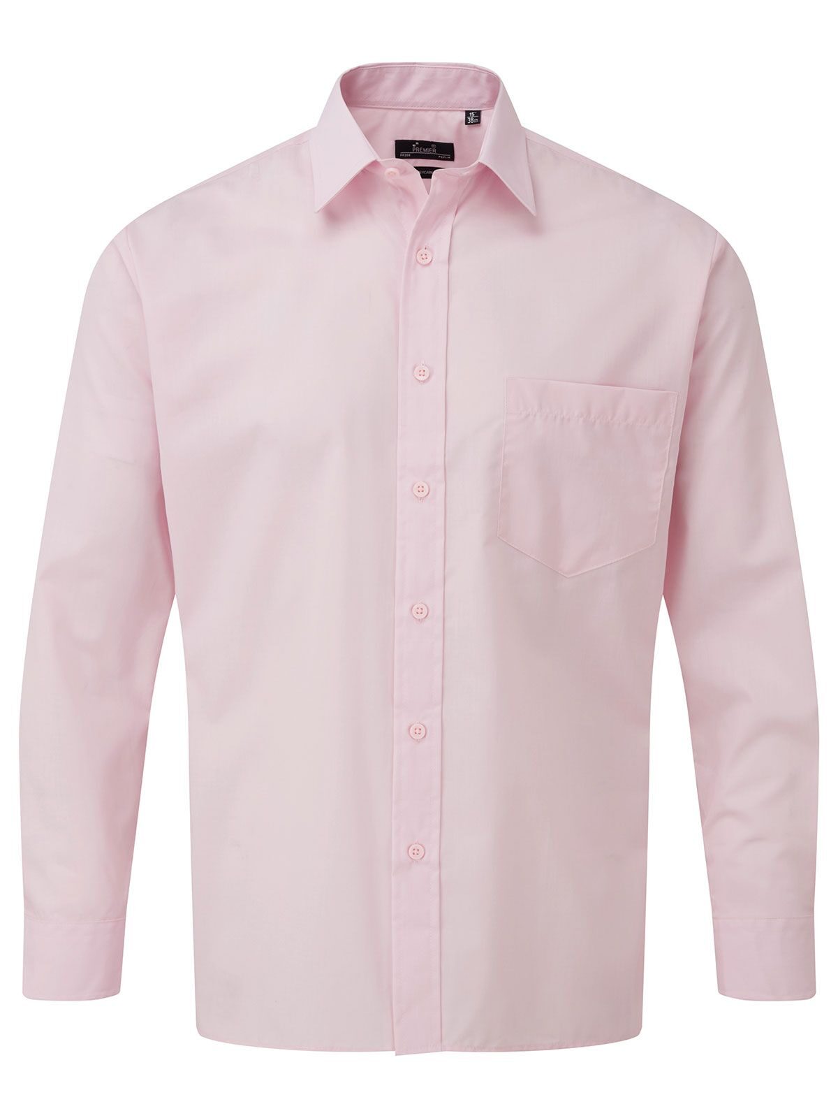 Camisa masculina de manga comprida em popeline - PINK - Rosa