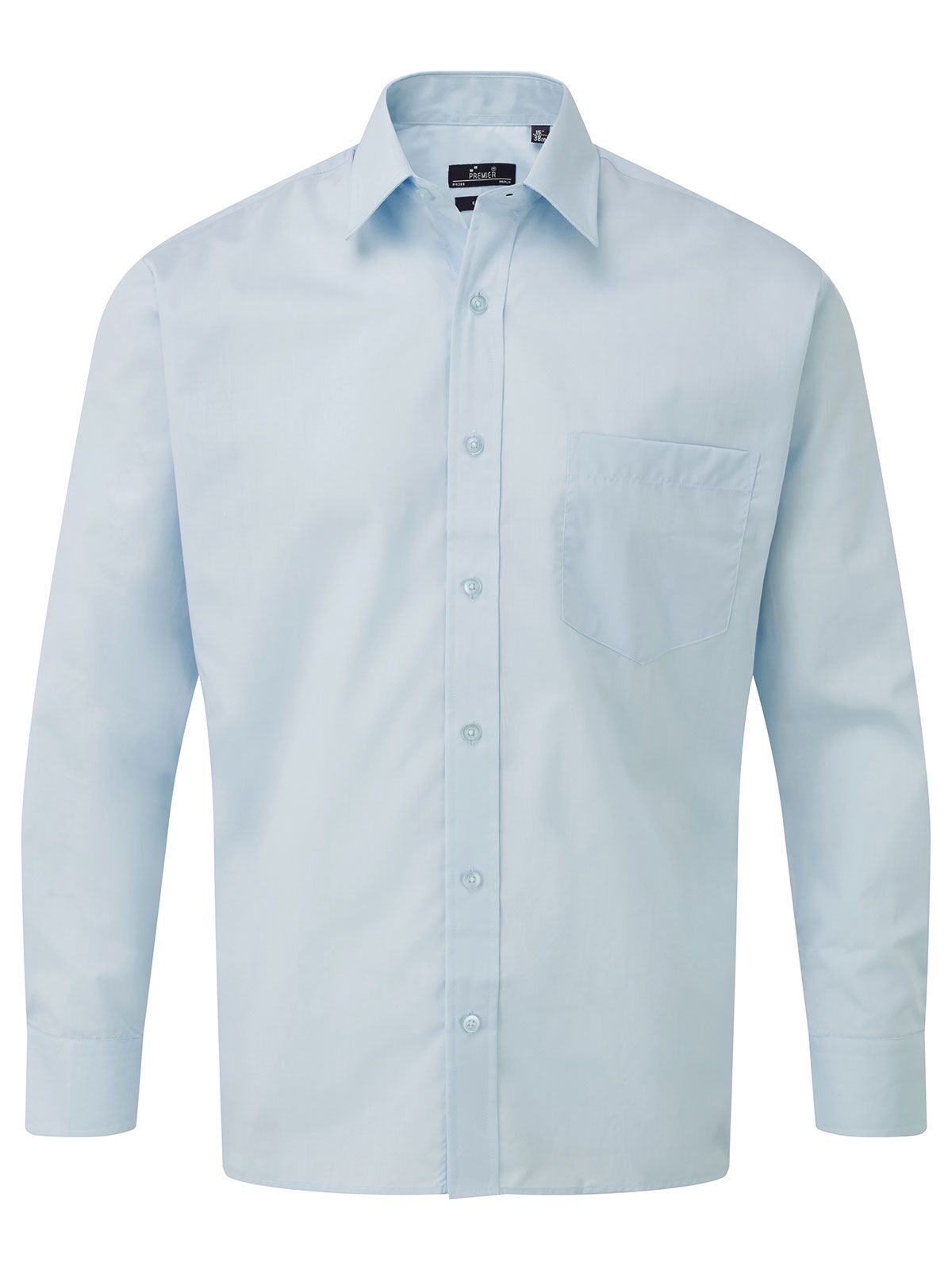 Camisa masculina de manga comprida em popeline - LBLU - Azul claro