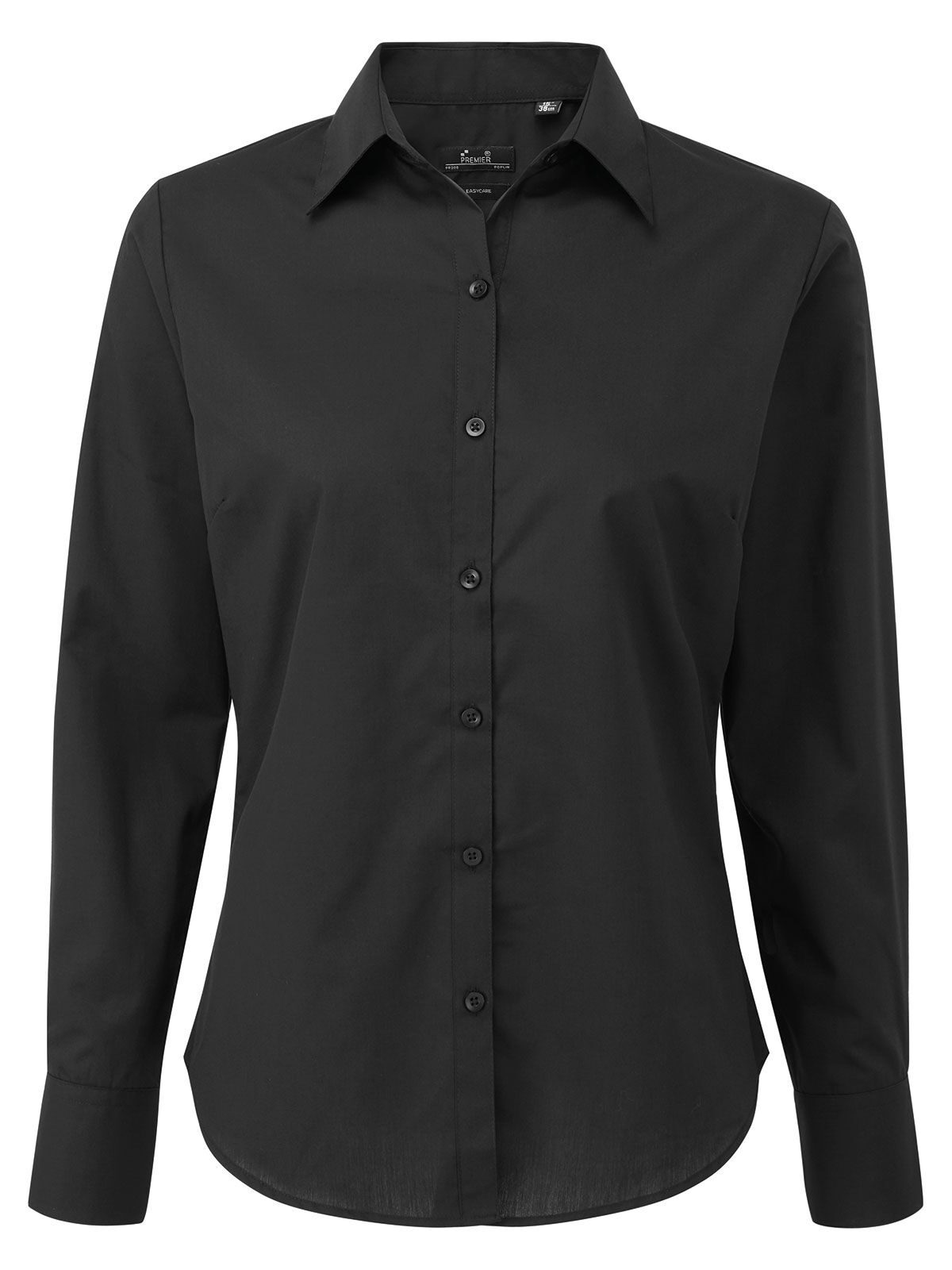 Blusa feminina de popeline com mangas compridas - BLAC - Preto