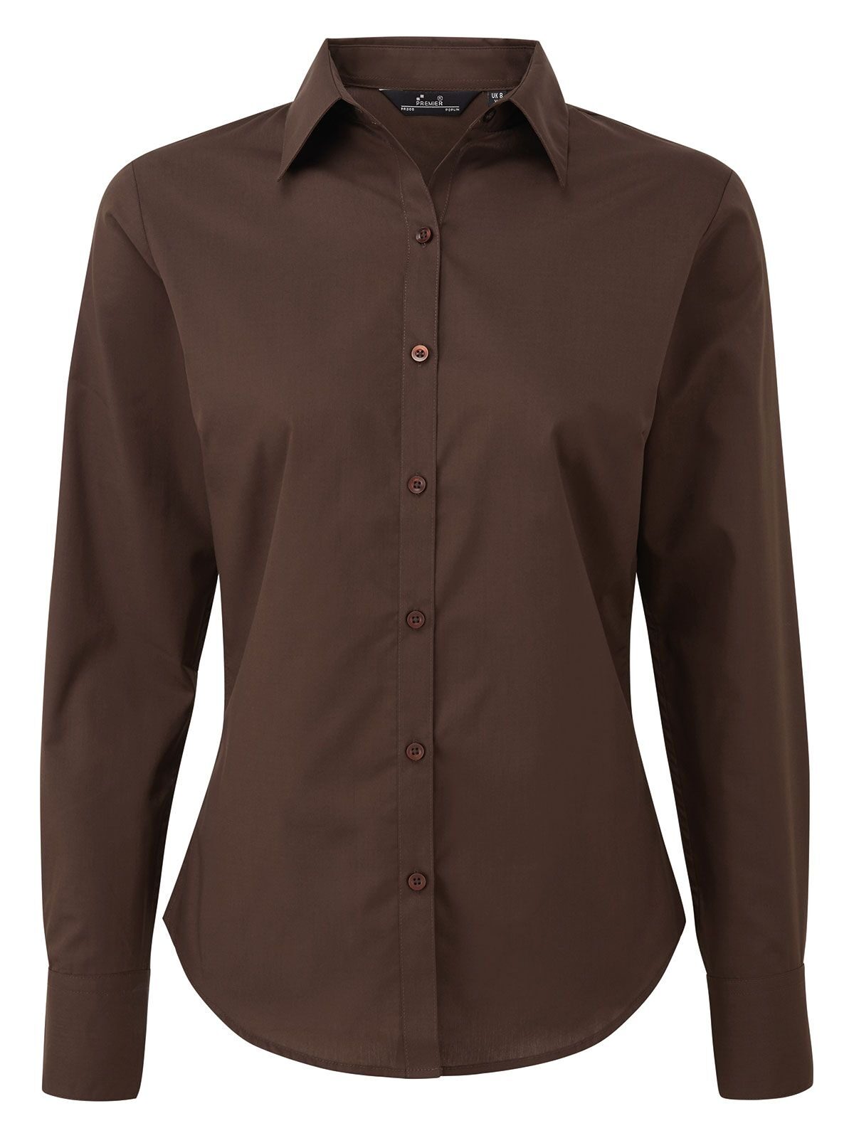 Blusa feminina de popeline com mangas compridas - BROW - Marrom