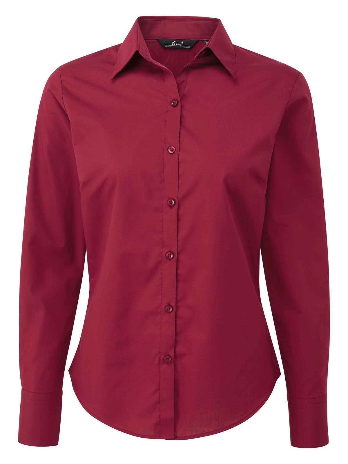 Blusa feminina de popeline com mangas compridas - BURG - Borgonha