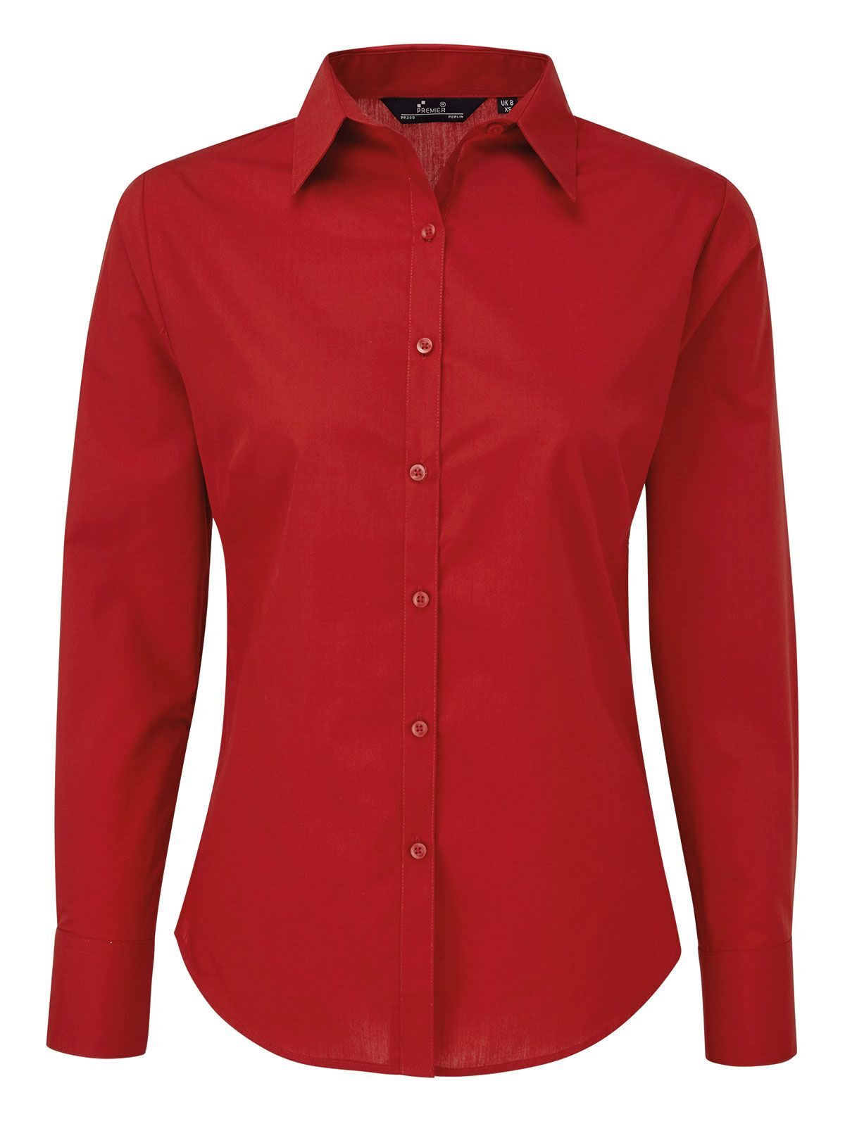 Blusa feminina de popeline com mangas compridas - REDD - Vermelho