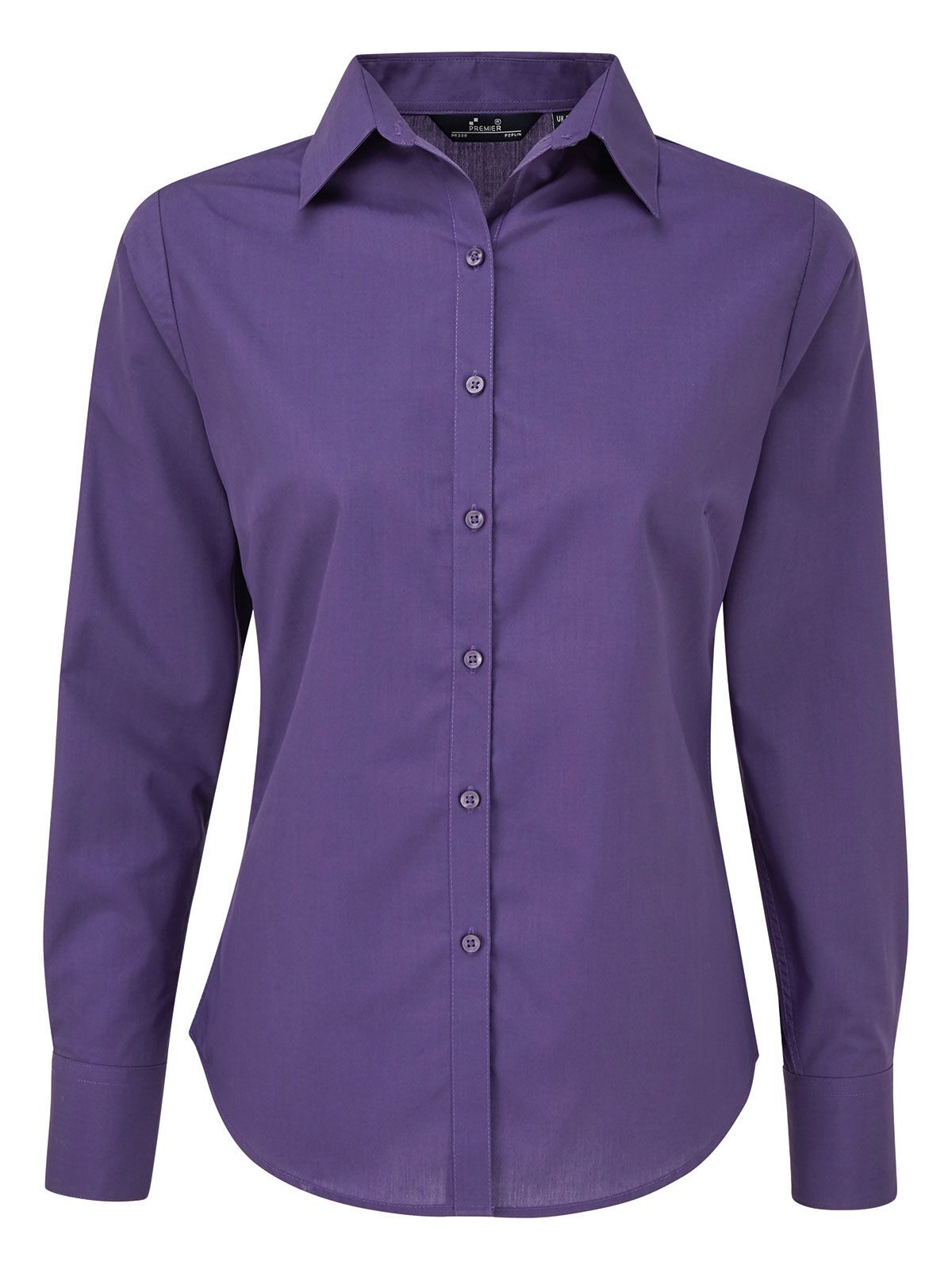 Blusa feminina de popeline com mangas compridas - PURP - Roxo