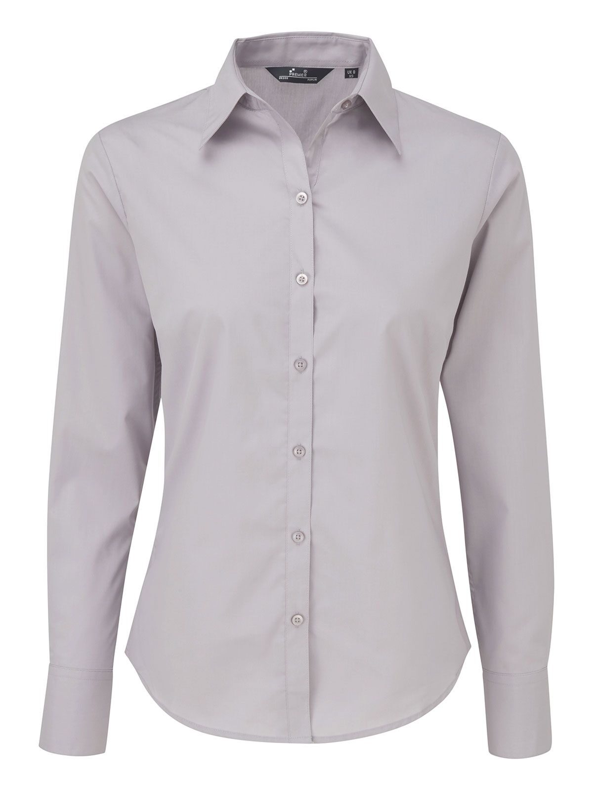 Blusa feminina de popeline com mangas compridas - SILV - Prata