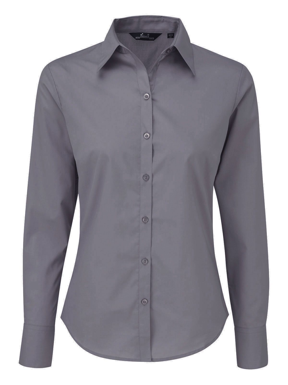 Blusa feminina de popeline com mangas compridas - STEE - Aço