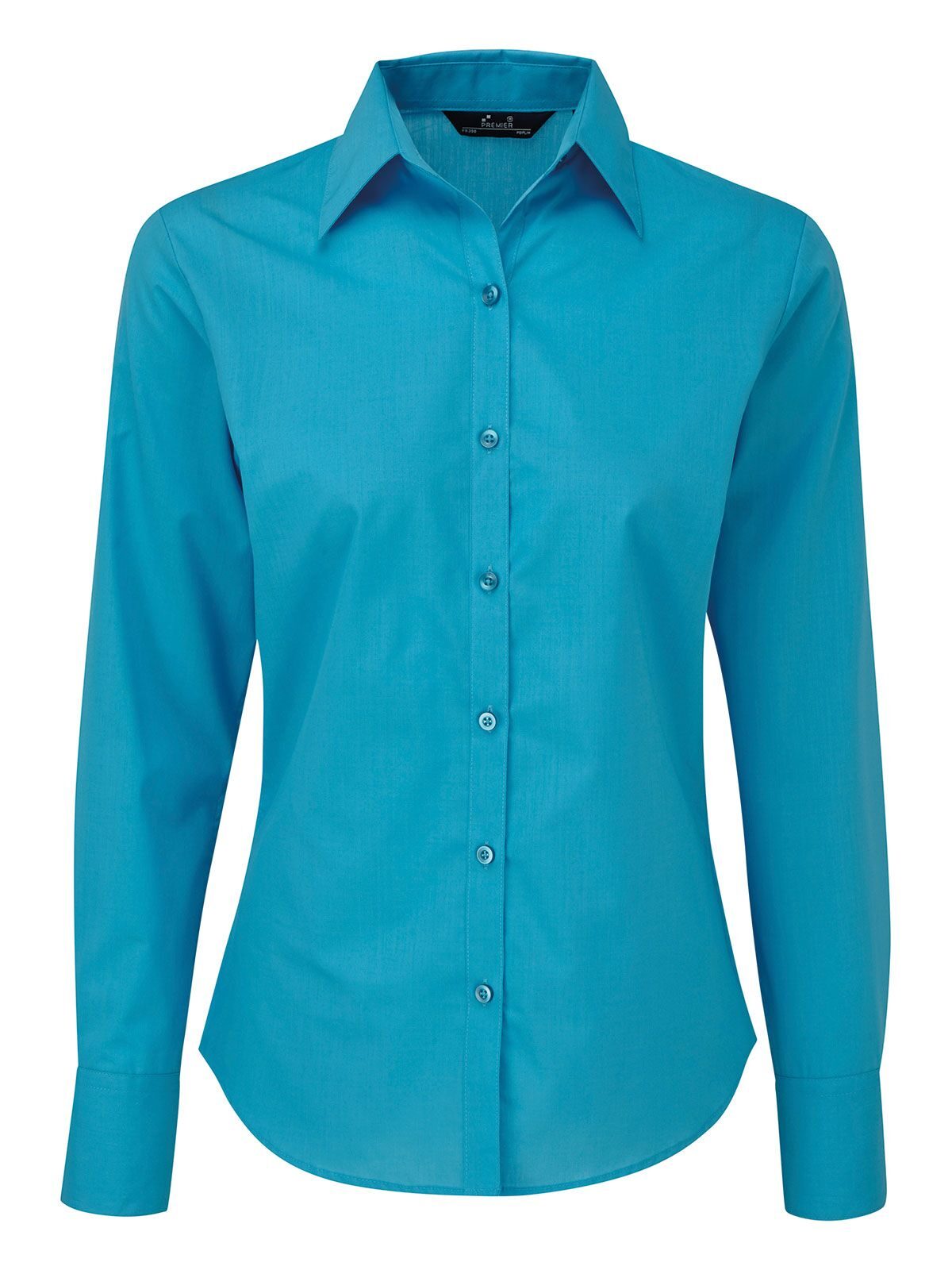 Blusa feminina de popeline com mangas compridas - TURQ - Turquesa